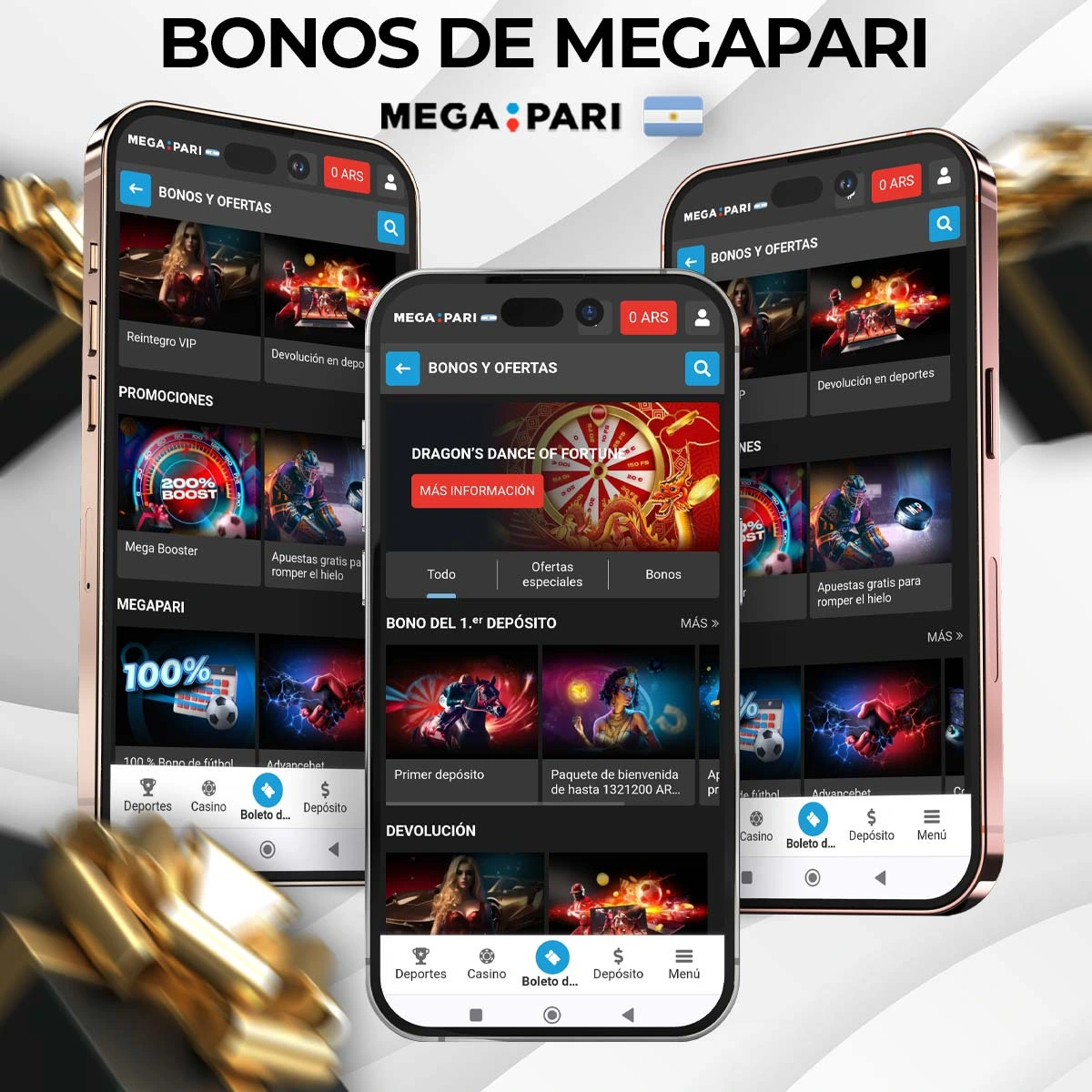 Información sobre bonos y promociones de la casa de apuestas Megapari en Argentina