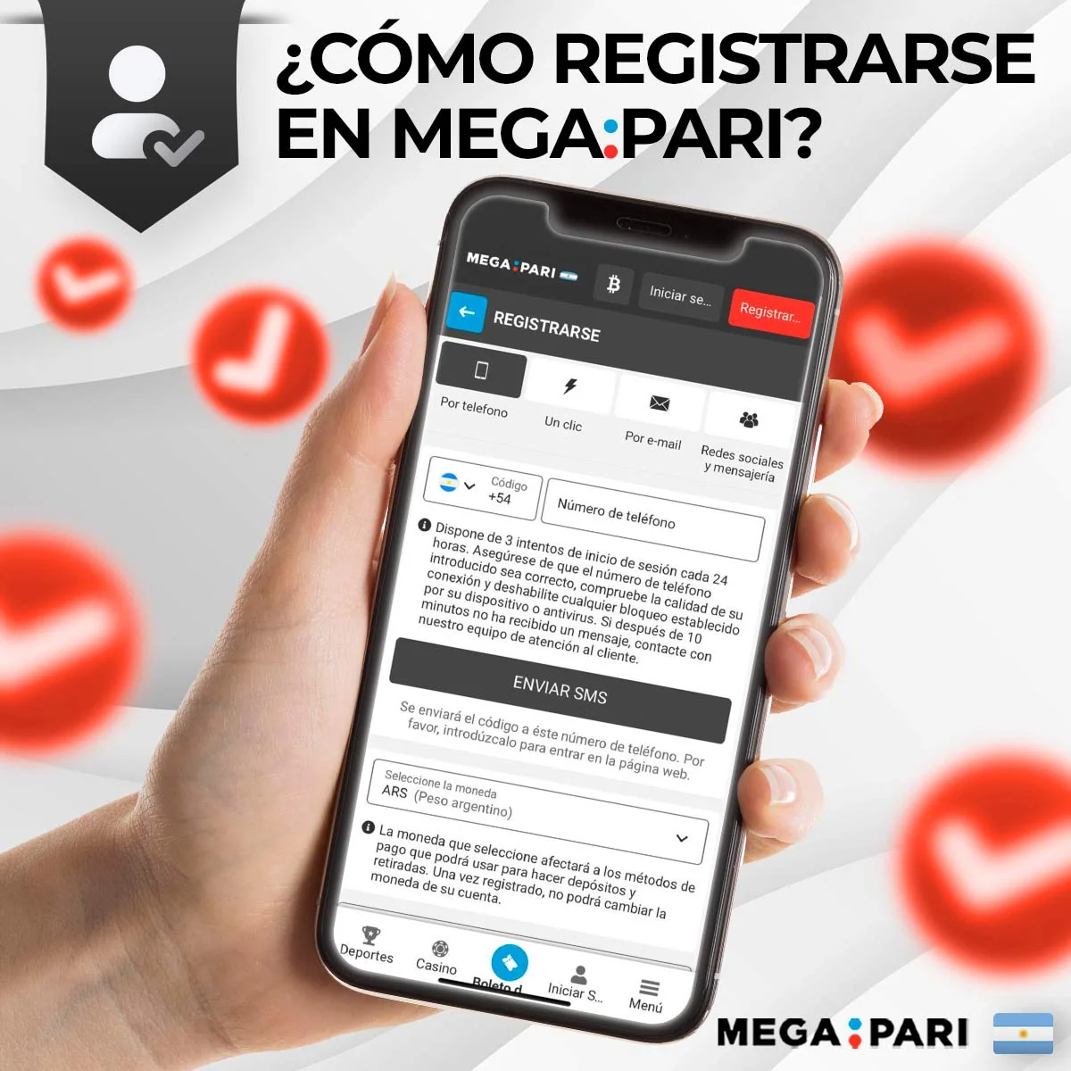 Proceso de registro en Megapari