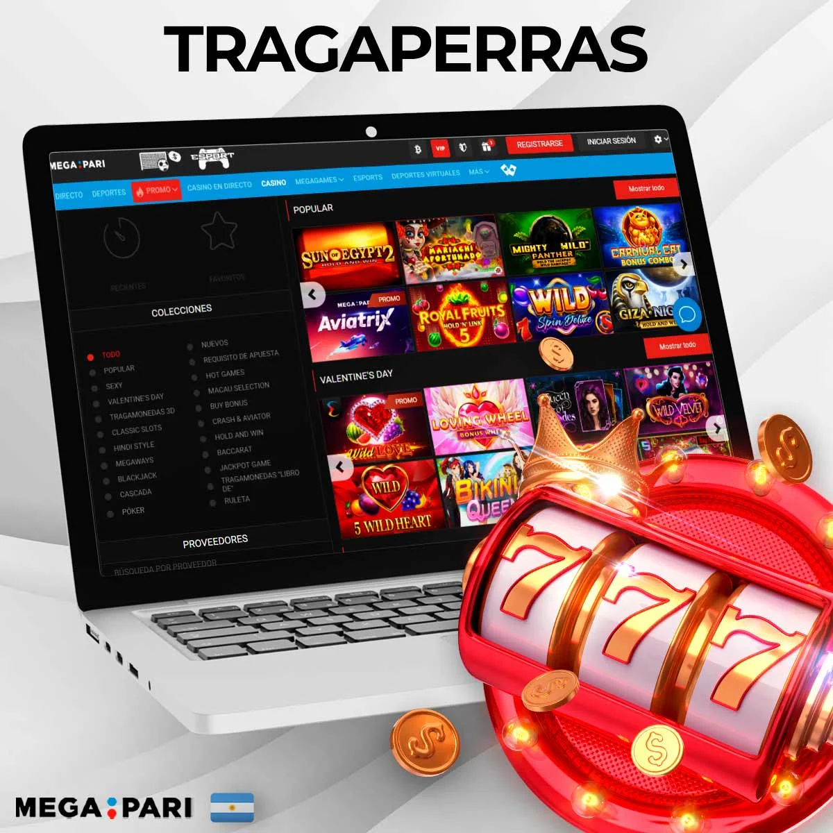 ¿Qué tragaperras populares ofrece Megapari?