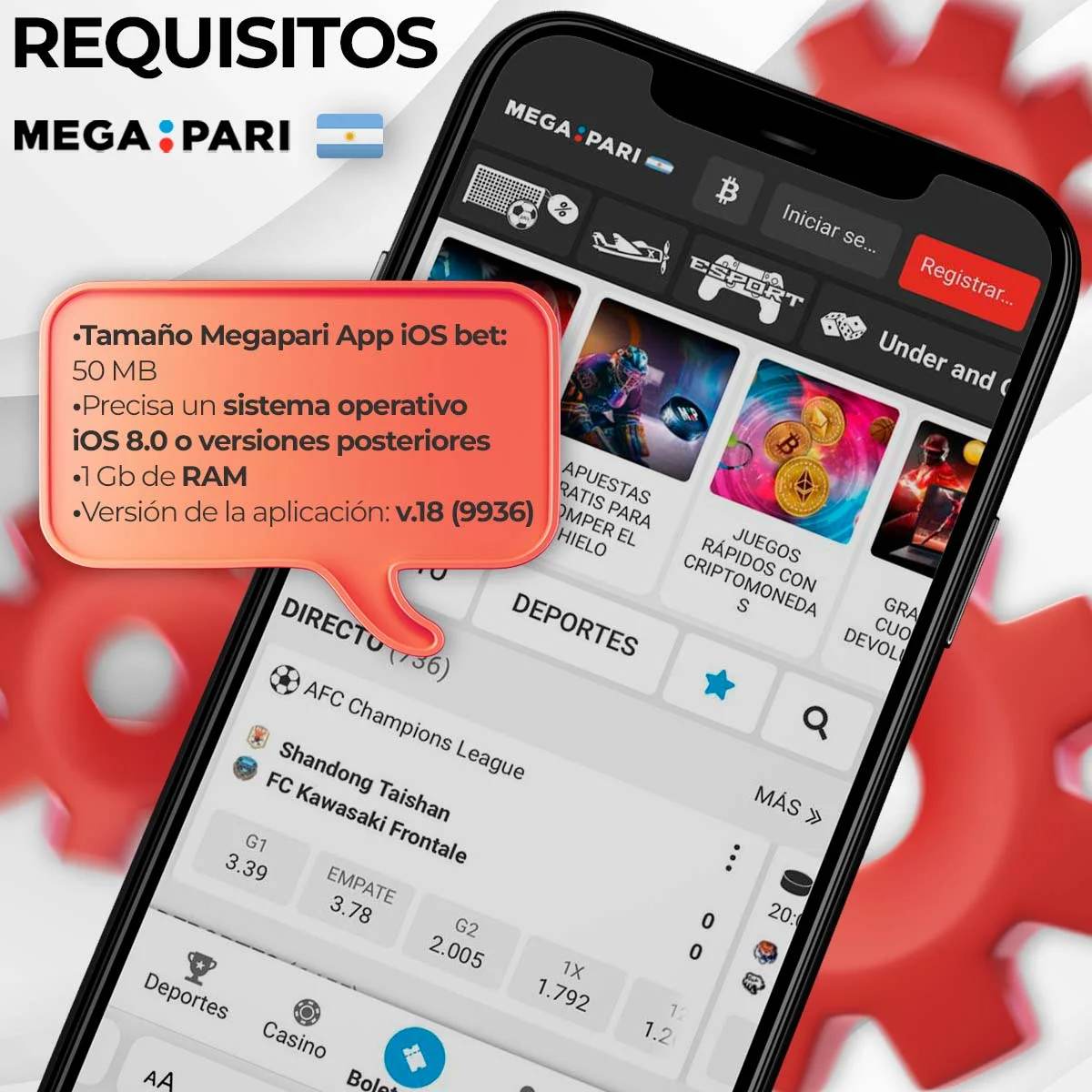 Requisitos del sistema de la aplicación Megapari para ios