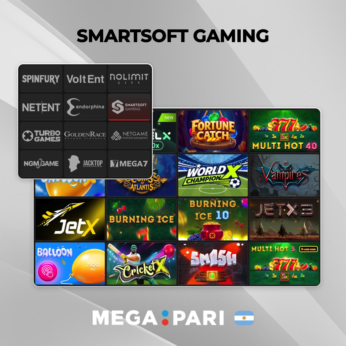 Proveedor de software Smartsoft Gaming y sus juegos en Megapari Argentina